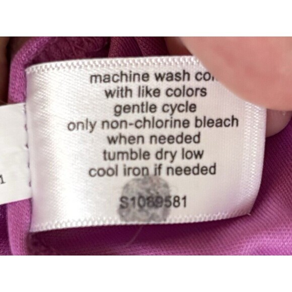 LANE BRYANT Purple Off Shoulder Top Women 26/28 Smocked Scallop Lace 3/4 Sleeve - Picture 8 of 10